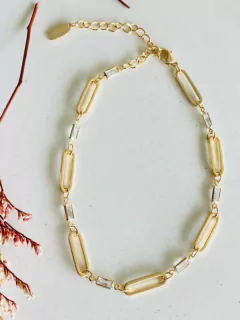 Tobillera Clip Circón blanco