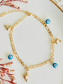 Tobillera Delfín con ojo turco