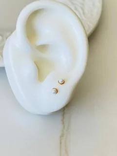 Topo Mini circón perla