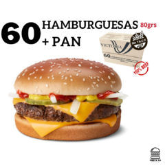 60 Hamburguesas "La victoria" de 80 grs con pan fargo c / sesamo + 2 Aderezos - comprar online
