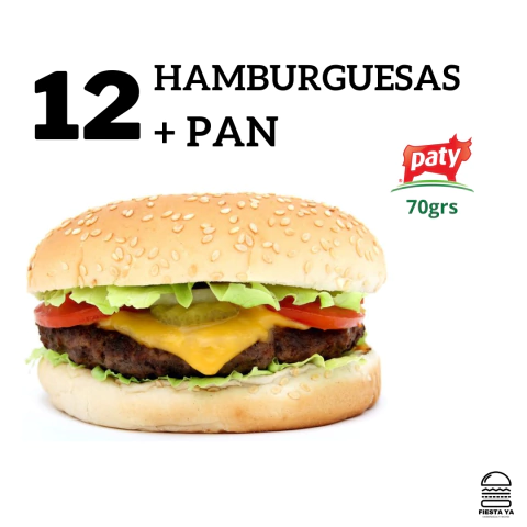 12 Hamburguesas “Paty” de 70grs con pan "fargo c / sesamo" - comprar online