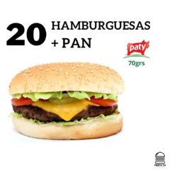 20 Hamburguesas “Paty” de 70grs con pan "fargo c / sesamo" - comprar online