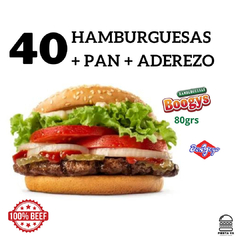 40 Hamburguesas "Boogy" de 80grs con pan don yeyo + Aderezo - comprar online