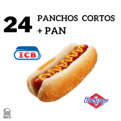 24 Panchos cortos "ICB" con pan