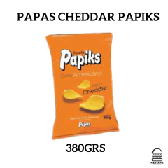 Papas sabor cheddar Papiks 380grs