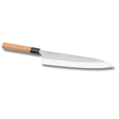 Cuchillo Ancho Estilo Japones con Mango de Madera