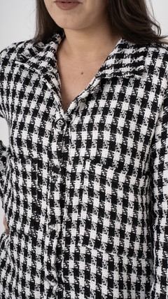 Conjunto Tweed Xadrez Preto e Branco Forte - Belli