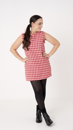 Vestido Tweed Xadrez Vermelho Preciosa