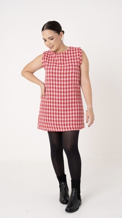 Vestido Tweed Xadrez Vermelho Preciosa - Belli