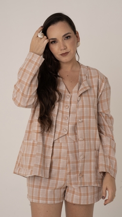 Conjunto Trio Xadrez Bege Forte - comprar online