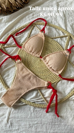 Bikini Textura Natural-rojo - comprar online