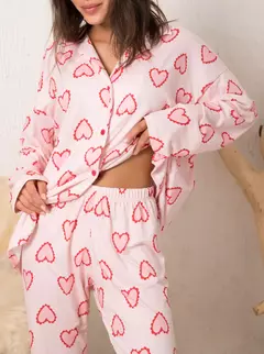 PIJAMA CAMISERO CORAZONES en internet