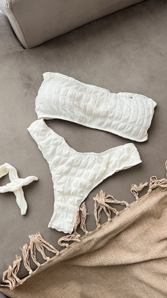 Bikini bando blanco textura - comprar online