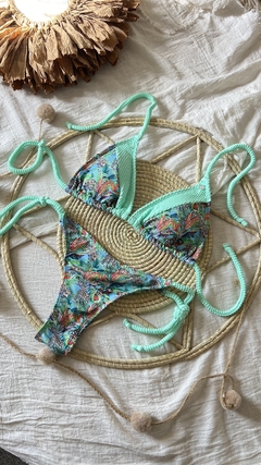 Bikini franja aqcua estampado