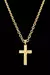 Corrente Cadeado 5mm + Pingente Cruz Pai Nosso Banhado a Ouro 18k