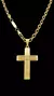 Corrente Cadeado 5mm + Pingente Cruz Banhado a Ouro 18k