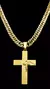 Corrente Grumet 5mm + Pingente Cruz Banhado Ouro 18k - comprar online