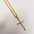 Corrente Grumet Escama 2mm + Pingente Cruz Banhado a Ouro 18k