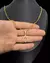 CONJUNTO MOEDA ANTIGA BANHADA EM 10 CAMADAS DE OURO 18K: CORRENTE CAIXA DE FÓSFORO 1,2MM + PINGENTE - loja online