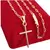 Cordão Cadeado Quina 2mm + Pingente Cruz Palito Banhado a Ouro 18k - comprar online