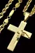 Corrente Cadeado 5mm + Pingente Cruz Pai Nosso Banhado a Ouro 18k - comprar online