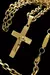 Corrente Cadeado 5mm + Pingente Cruz Pai Nosso Banhado a Ouro 18k na internet
