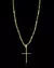 Cordão Tijolinho 5mm (70cm) + Pingente Cruz Banhado a Ouro 18k
