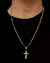 CONJUNTO: CORRENTE CUBANA 2MM + PINGENTE CRUZ COM BORDA