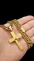 Corrente Grumet 5mm + Pingente Cruz Banhado Ouro 18k