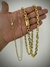 Corrente 8mm Cadeado + Corrente 2mm Cadeado Banhado a Ouro18K - Leve 02 Pague 01 - comprar online