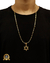 Imagem do CONJUNTO MOEDA ANTIGA BANHADA EM 10 CAMADAS DE OURO 18K: CORRENTE GRUMET 3x1 2MM+ PINGENTE