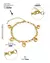 PULSEIRA BANHADA: ELO PORTUGUÊS 4MM COM PINGENTE EM PEDRA ROSA E BRANCA - LM Imports Exclusive