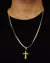 CONJUNTO: CORRENTE PERUANA 3MM + PINGENTE CRUZ COM BORDA