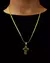 CONJUNTO: CORRENTE PERUANA 3MM + PINGENTE CRUZ RETA VAZADA