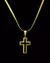 CONJUNTO: CORRENTE PERUANA 3MM + PINGENTE CRUZ RETA VAZADA - comprar online