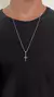 Conjunto NJR Cruz Veneziana 1mm Prata 925 Masculina Legítima na internet
