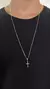 Conjunto NJR Cruz Veneziana 1mm Prata 925 Masculina Legítima - LM Imports Exclusive