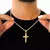 Cordão Baiano 3mm + Pingente Cruz Pai Nosso Banhado a Ouro 18k