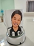 Caneca de cerâmica com a caricatura de 1 pessoa - Lica Porto Personalizados