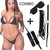 Kit de eco cuero negro con antifaz, mordaza, esposas, látigo y conjunto de vinilo