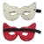 Antifaz con vista de gato blanco con peluche rojo