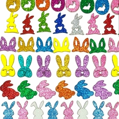 100 Adesivos Sortidos Pet Páscoa Coelho Aplique Eva