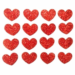 100 Adesivos Coração P Vermelho