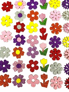 100 Adesivos Pet Flores Eva