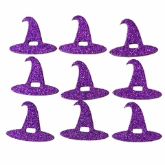 50 Adesivos Chapéu De Bruxa Aplique Halloween Pet Shop