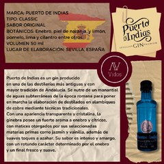 GIN PUERTO DE INDIAS CLASSIC X 50ml en internet
