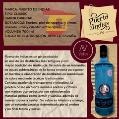 GIN PUERTO DE INDIAS CLASSIC X 700ml - Vidos wines
