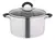 CACEROLA ACERO INOX ASAS SILICONA C/ESCALA INTERIOR Y TAPA COLADOR 24CM - comprar online