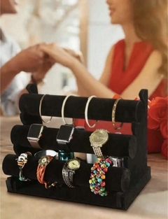 Exhibidor de pulseras 3 niveles de terciopelo - tienda online