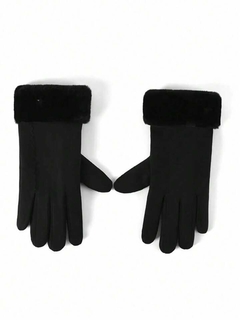 Guantes con corderito Negro - BLINIUS SHOP